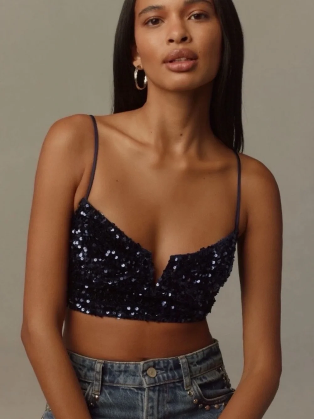 NWT Anthropologie The Eve Sequin Bralette, L - Picture 5 of 12
